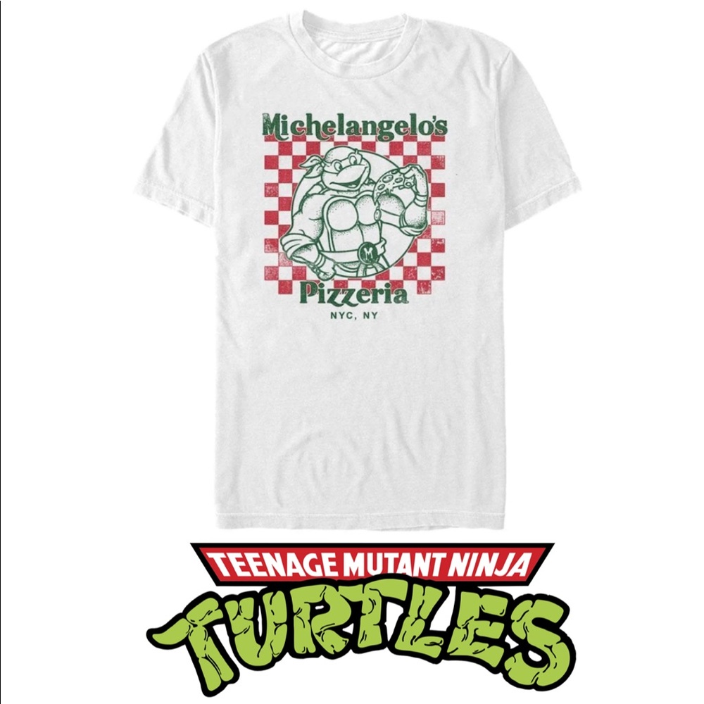 Michelangelo's Pizzeria NYC Teenage Mutant Ninja Turtles Shirt TMNT - NWOT